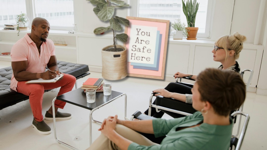 Office workers doing yoga 